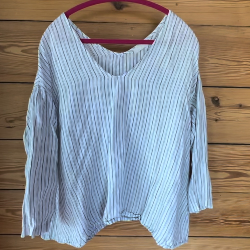 Free Shipping! CP Shades Striped Linen Top Oversized from Island Farm in Boulder